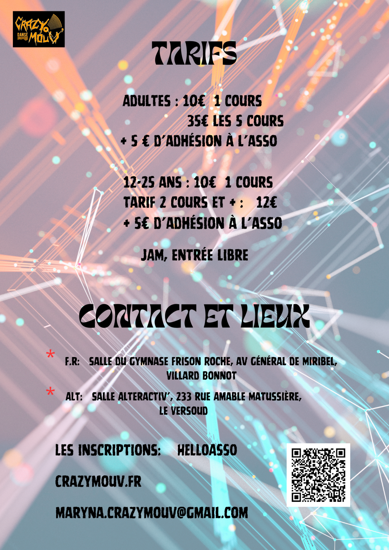 TARIFS et lieux
